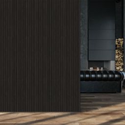 FibroTech Akustikpaneele PREMIUM / PROFF Black Oak - Eiche schwarz schallabsorbierende Wandpaneele für den Innenbereich, in zwei Längen erhältlich