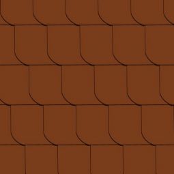 CEDRAL Fassadenplatte 20x20 cm glatt, ziegelrot universell einsetzbar, gerundet, gelocht