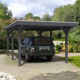 Skan Holz Einzelcarport Spessart Schiefergrau Unterstand verschiedene Größen, Leimholz (Fichte), Pfostenstärke 12x12cm