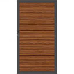 TraumGarten Sichtschutzzaun SYSTEM ALU PLUS Tor Bambus/Anthrazit Größe 98x180 cm, Aluminiumrahmen 66x40 mm, Aluminium-Profile, stabil, wetterfest, wartungsarm