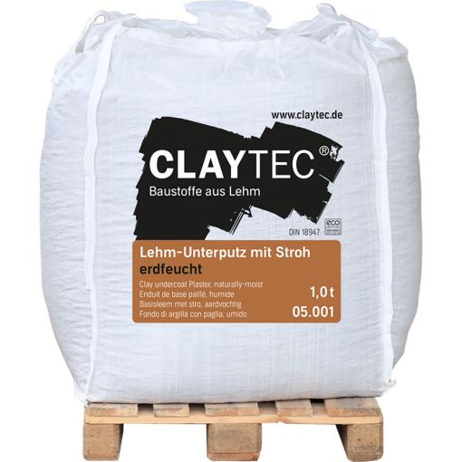 ClayTec Lehm-Unterputz grob mit Stroh, 2