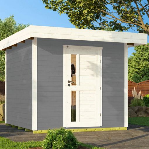 weka Designhaus 172 grau Gartenhütte 2