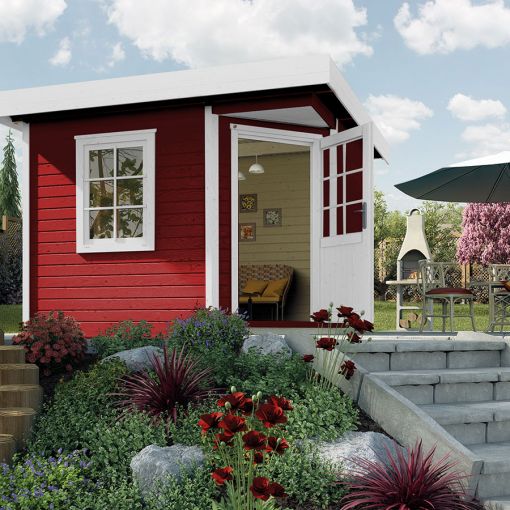 weka Designhaus 213 Plus schwedenrot 2