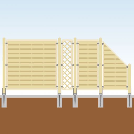 TraumGarten Sichtschutzzaun Rank Komplett-Set Holz 2