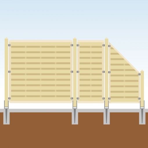 TraumGarten Sichtschutzzaun Basic Komplett-Set Holz 2
