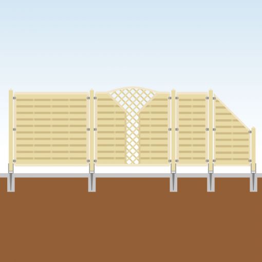 TraumGarten Sichtschutzzaun Zier Komplett-Set Holz 2