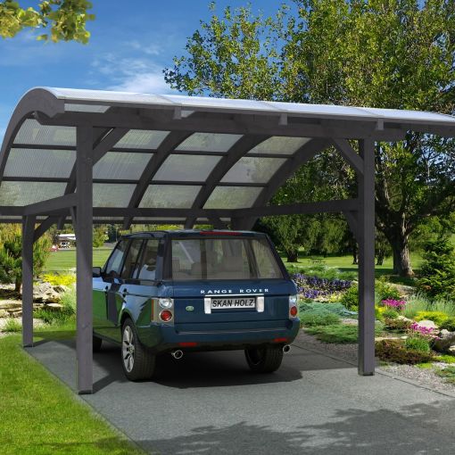 Skan Holz Einzelcarport Schwaben Schiefergrau 2