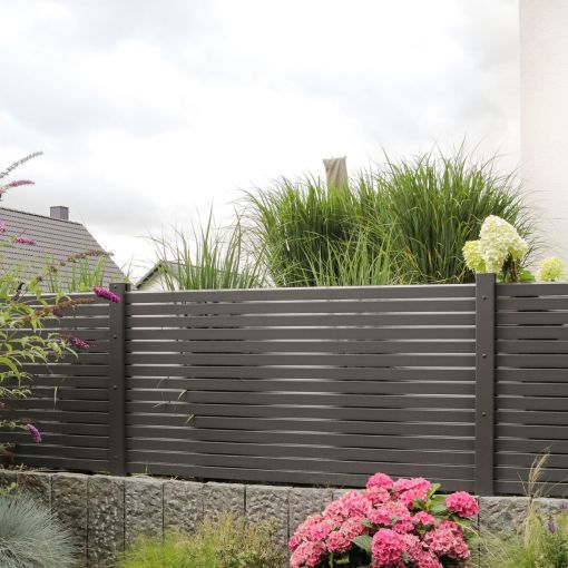 TraumGarten Gartenzaun SYSTEM Rhombus anthrazit BENZ24