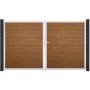 GroJa Doppeltor BasicLine PVC-Steckzaun Golden Oak 