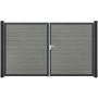 GroJa Doppeltor BasicLine schmal PVC-Steckzaun Grey Ash Cut 