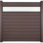 GroJa Solid Steckzaun Sichtschutzzaun mit 30 cm ESG-Glas Designeinsatz Terra Sichtschutz Steckzaun Lamellenzaun