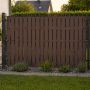 Sichtschutzstreifen vertikal braun mit Klemmschienen Einstabmattenzaun Zaunfolie